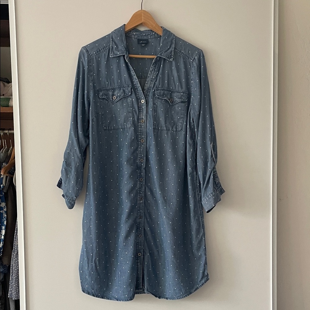 J. Jill Blue Denim Shirt Dress
